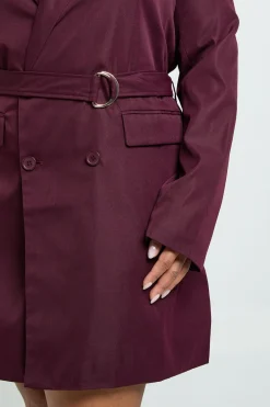 Robe blazer avec ceinture nouable à anneau en D