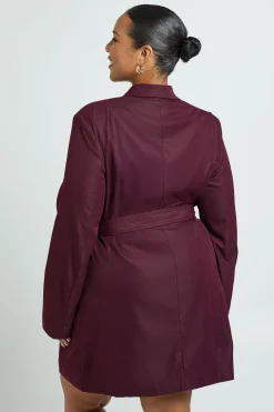 Robe blazer avec ceinture nouable à anneau en D