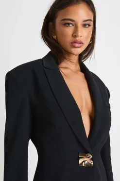 boohoo Robe Blazer Avec Détails Bordés Dorés<Femme Tailleurs|Robes À Manches Longues
