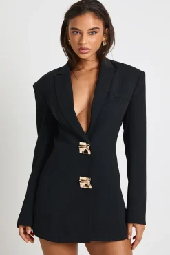 boohoo Robe Blazer Avec Détails Bordés Dorés<Femme Tailleurs|Robes À Manches Longues