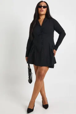 Robe blazer boutonnée à manches longues grande taille