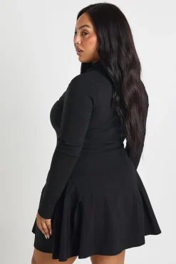 Robe blazer boutonnée à manches longues grande taille