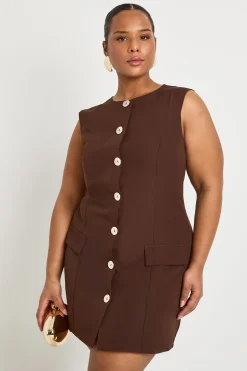 boohoo Robe blazer boutonnée Plus Gold<Femme Tailleurs|Robes
