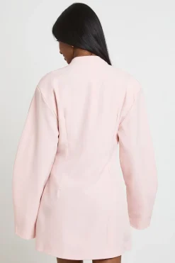 Robe Blazer Cache-cœur À Épaulettes Structurées Et Manches Ballon