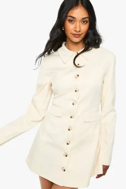 Robe blazer chemise ajustée à boutons traversants