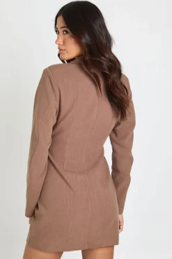 Robe Blazer Cintrée Aspect Lin À Contours Structurés