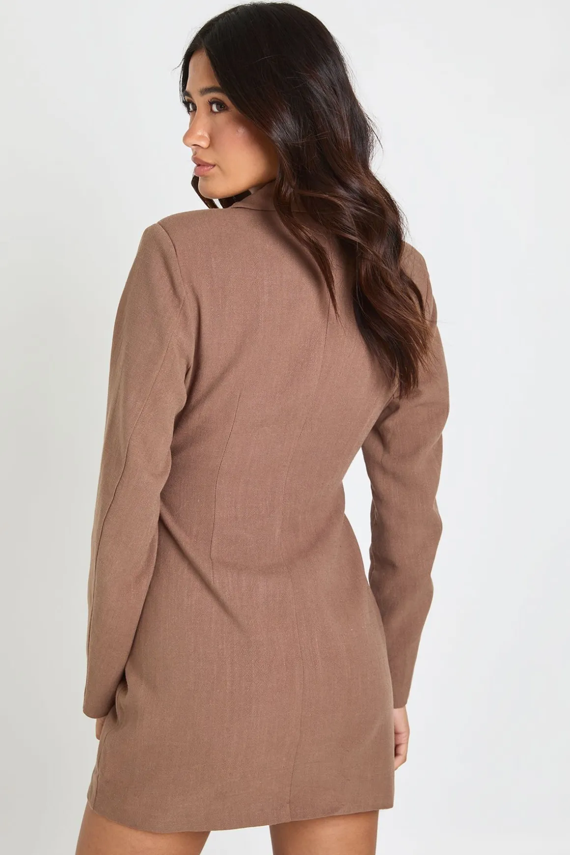 Robe Blazer Cintrée Aspect Lin À Contours Structurés