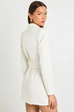 Robe Blazer Cintrée Avec Ceinture Obi Nouée À La Taille