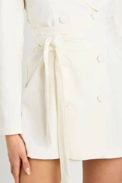 Robe Blazer Cintrée Avec Ceinture Obi Nouée À La Taille