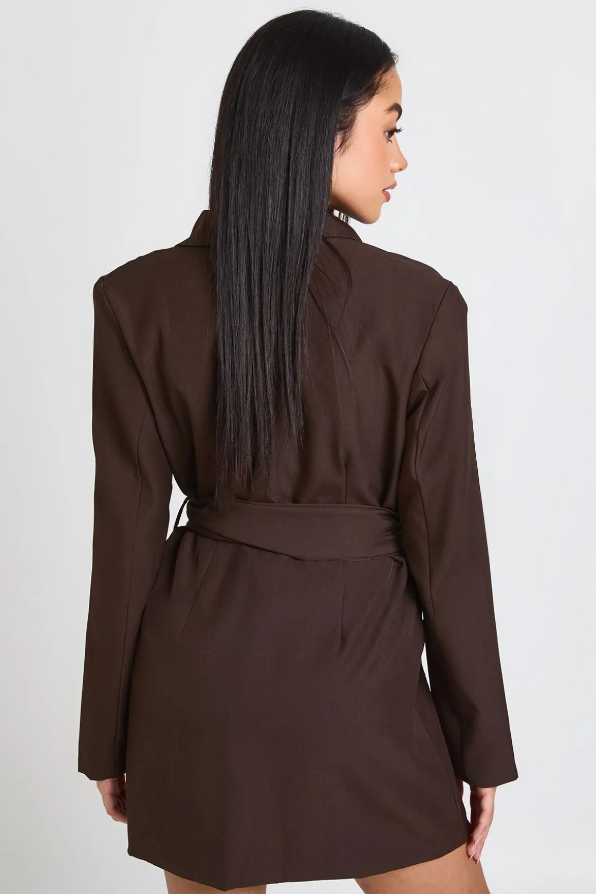Robe Blazer Cintrée avec Ceinture Obi