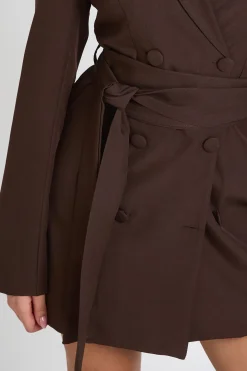 Robe Blazer Cintrée avec Ceinture Obi