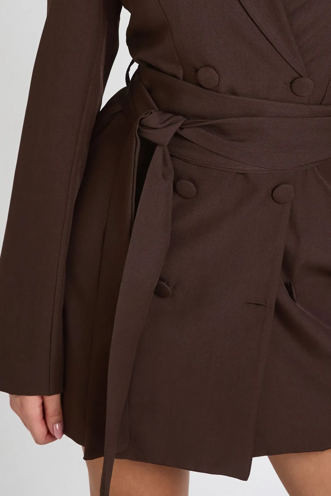 Robe Blazer Cintrée avec Ceinture Obi