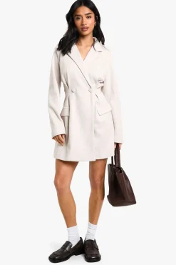 Robe Blazer Cintrée à Chevrons pour Petites