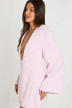 Robe Blazer Cintrée À Décolleté Plongeant Et Épaulettes Structurées