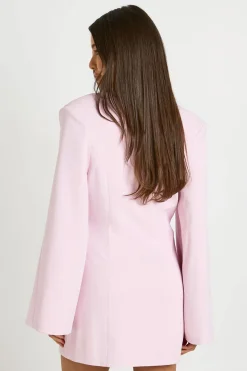 Robe Blazer Cintrée À Décolleté Plongeant Et Épaulettes Structurées