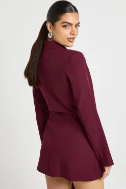 boohoo Robe Blazer Cintrée à Drapé Croisé Devant<Femme Tailleurs|Robes À Manches Longues