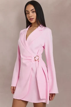 Robe Blazer Cintrée À Détail Boucle Et Ceinture À Nouer