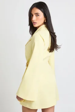 Robe Blazer Cintrée À Détail Boucle Et Ceinture Nouée À La Taille