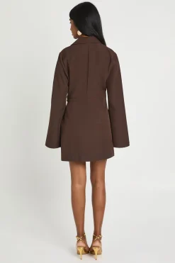 Robe Blazer Cintrée À Détail Boucle Et Taille Nouée