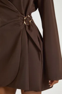 Robe Blazer Cintrée À Détail Boucle Et Taille Nouée