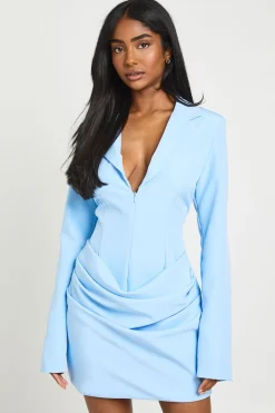 Robe Blazer Cintrée À Détail Drapé