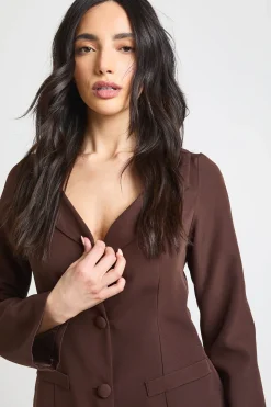 Robe Blazer Cintrée À Encolure Bardot