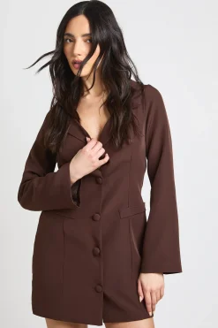 Robe Blazer Cintrée À Encolure Bardot