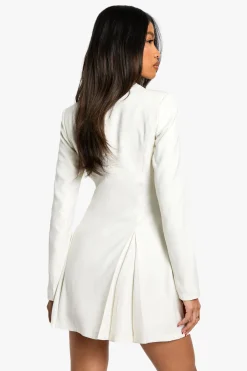 Robe Blazer Cintrée À La Taille Avec Détail Agrafes Et Œillets Sur Mesure