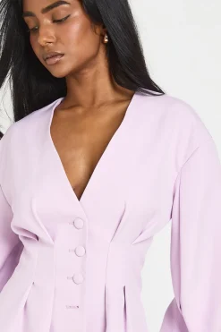 Robe Blazer Cintrée À La Taille Avec Boutonnage