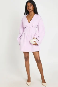 Robe Blazer Cintrée À La Taille Avec Boutonnage