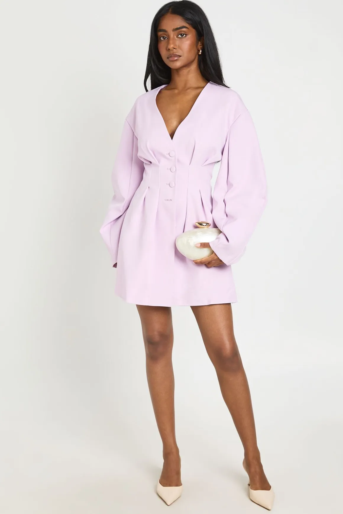 Robe Blazer Cintrée À La Taille Avec Boutonnage
