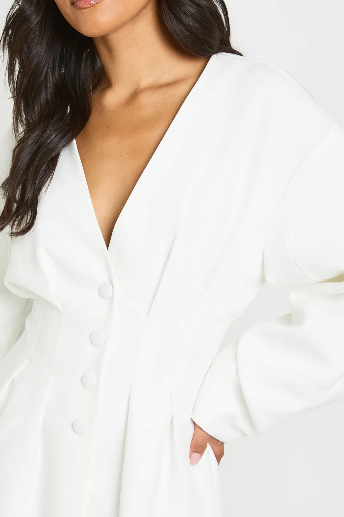 Robe Blazer Cintrée À La Taille Avec Boutonnage