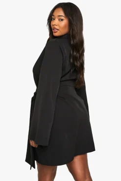 boohoo Robe Blazer Cintrée à Nouer à la Taille<Femme Tailleurs|Robes À Manches Longues