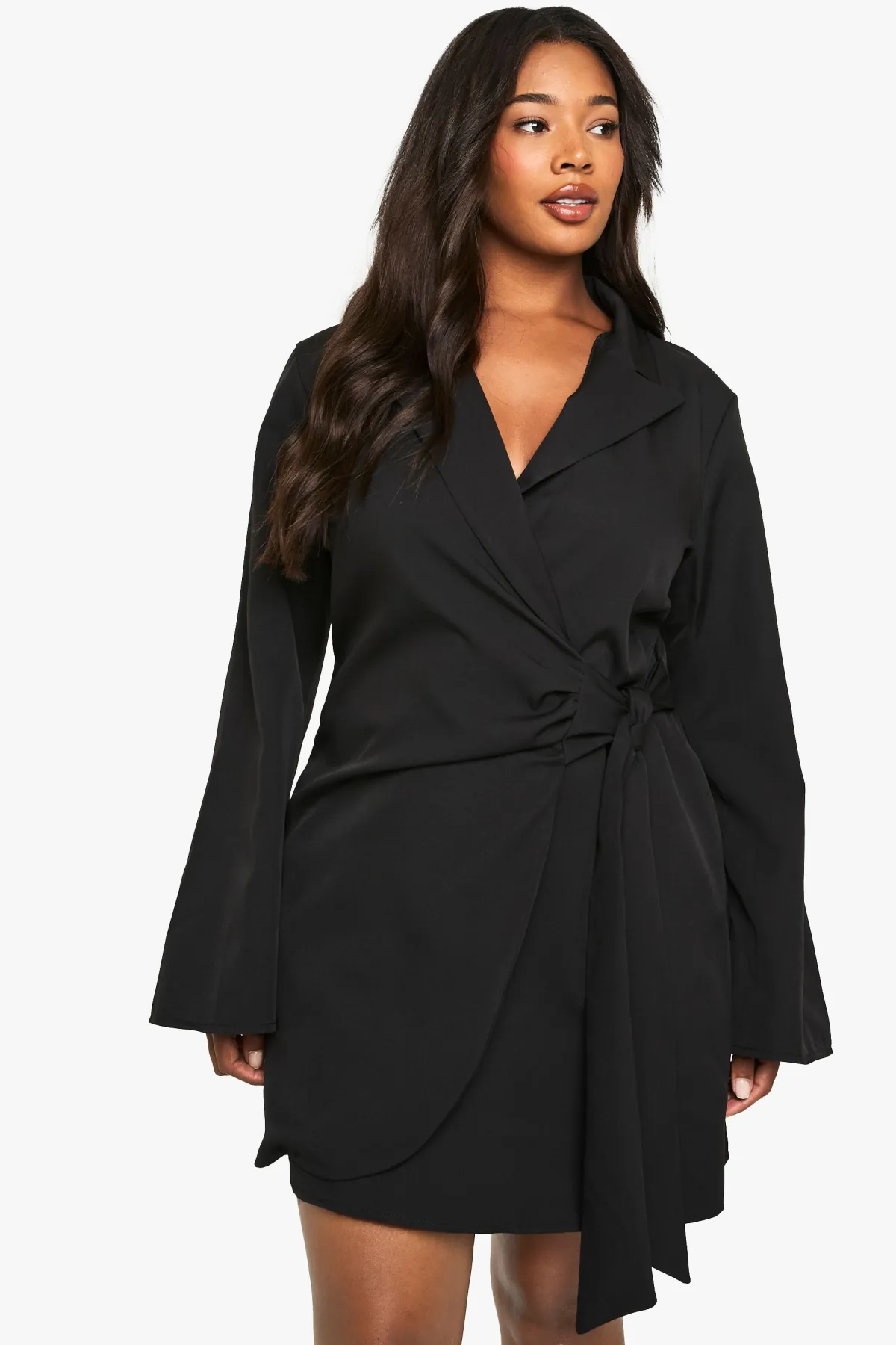 boohoo Robe Blazer Cintrée à Nouer à la Taille<Femme Tailleurs|Robes À Manches Longues