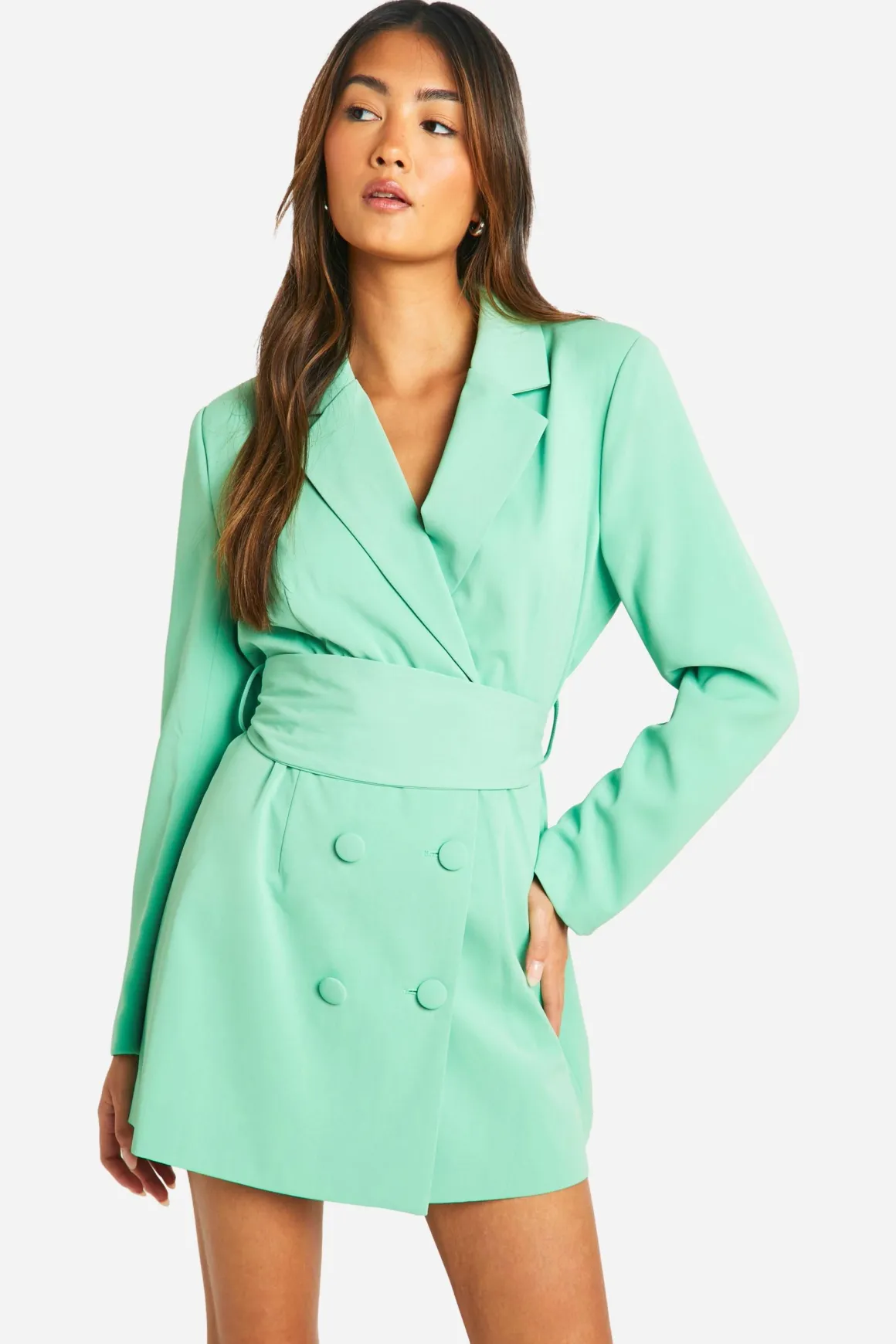 Robe blazer cintrée à nouer Obi