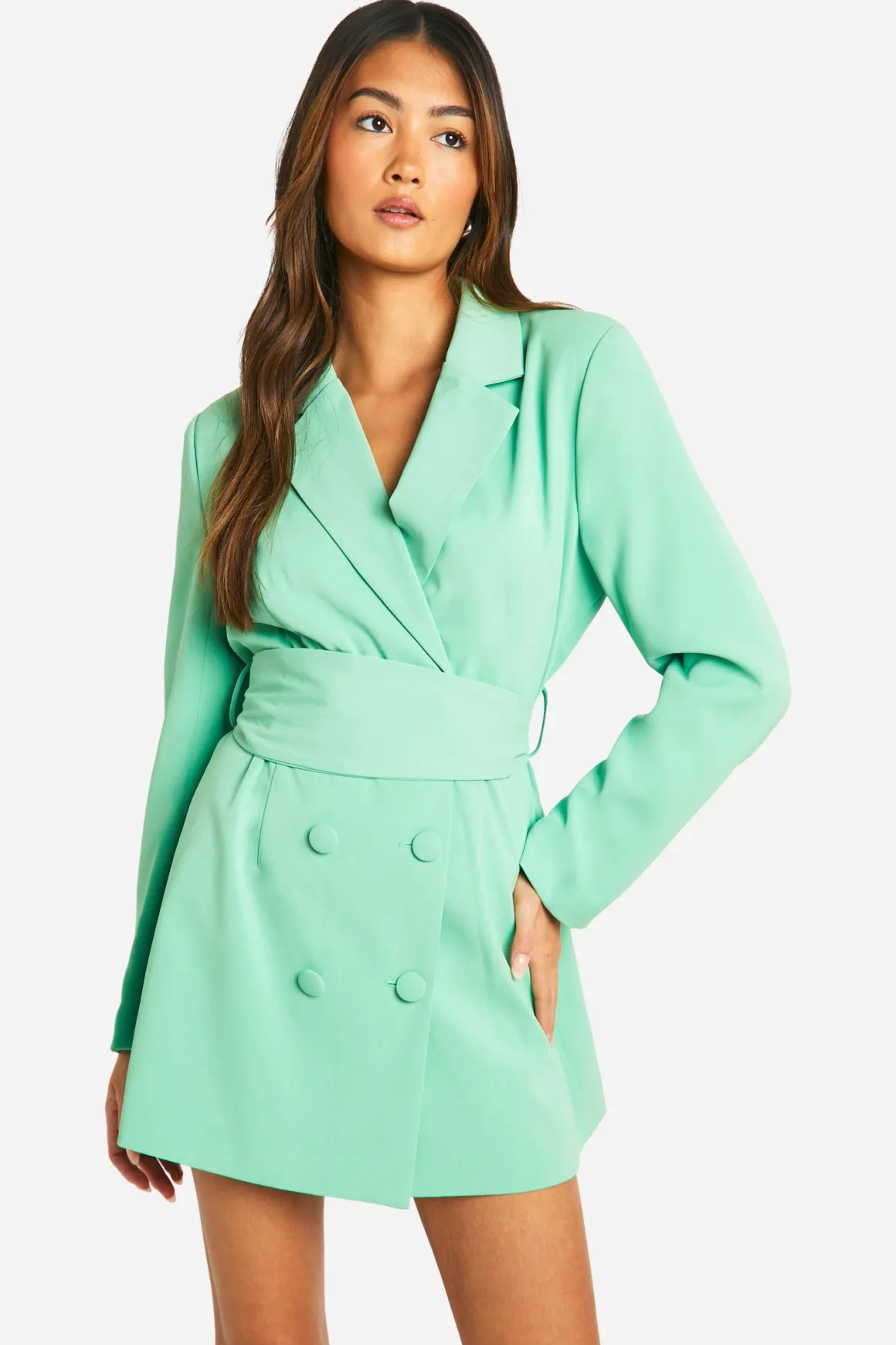 Robe blazer cintrée à nouer Obi