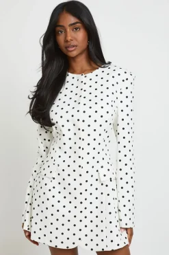 Robe Blazer Cintrée À Pois