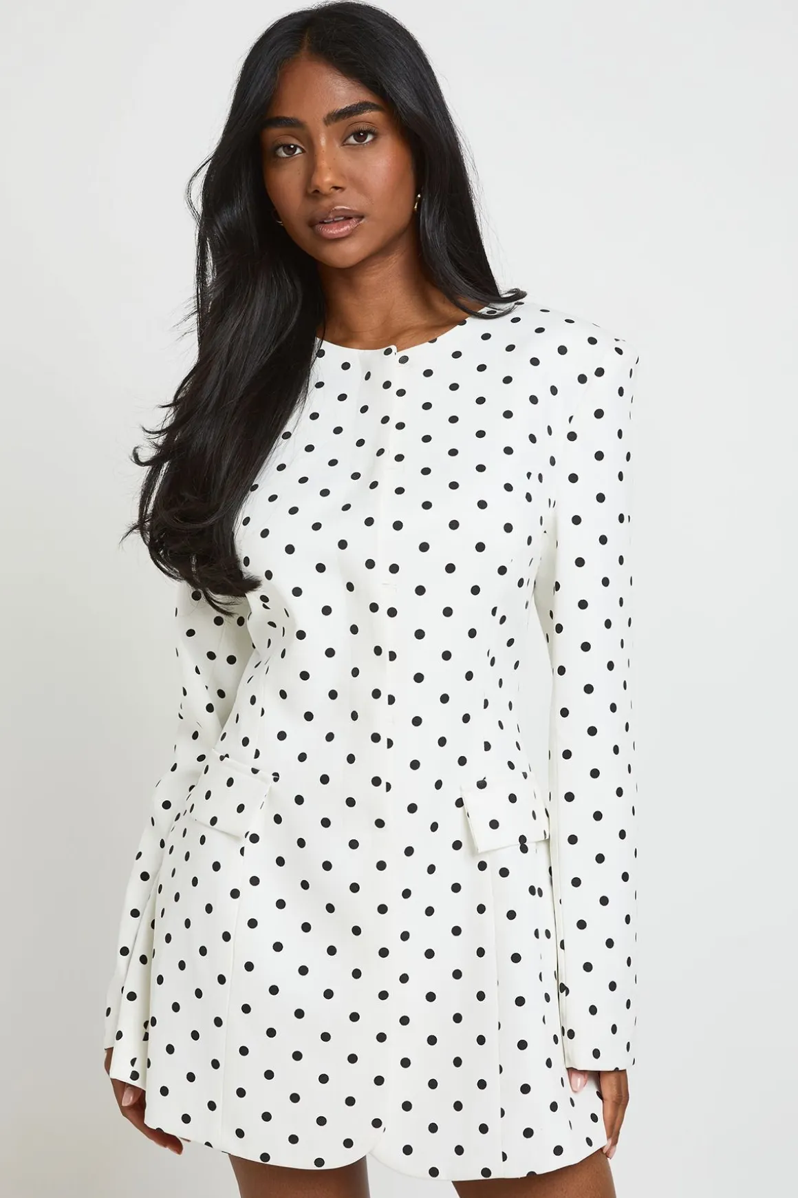 Robe Blazer Cintrée À Pois