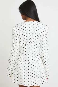 Robe Blazer Cintrée À Pois