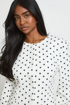 Robe Blazer Cintrée À Pois