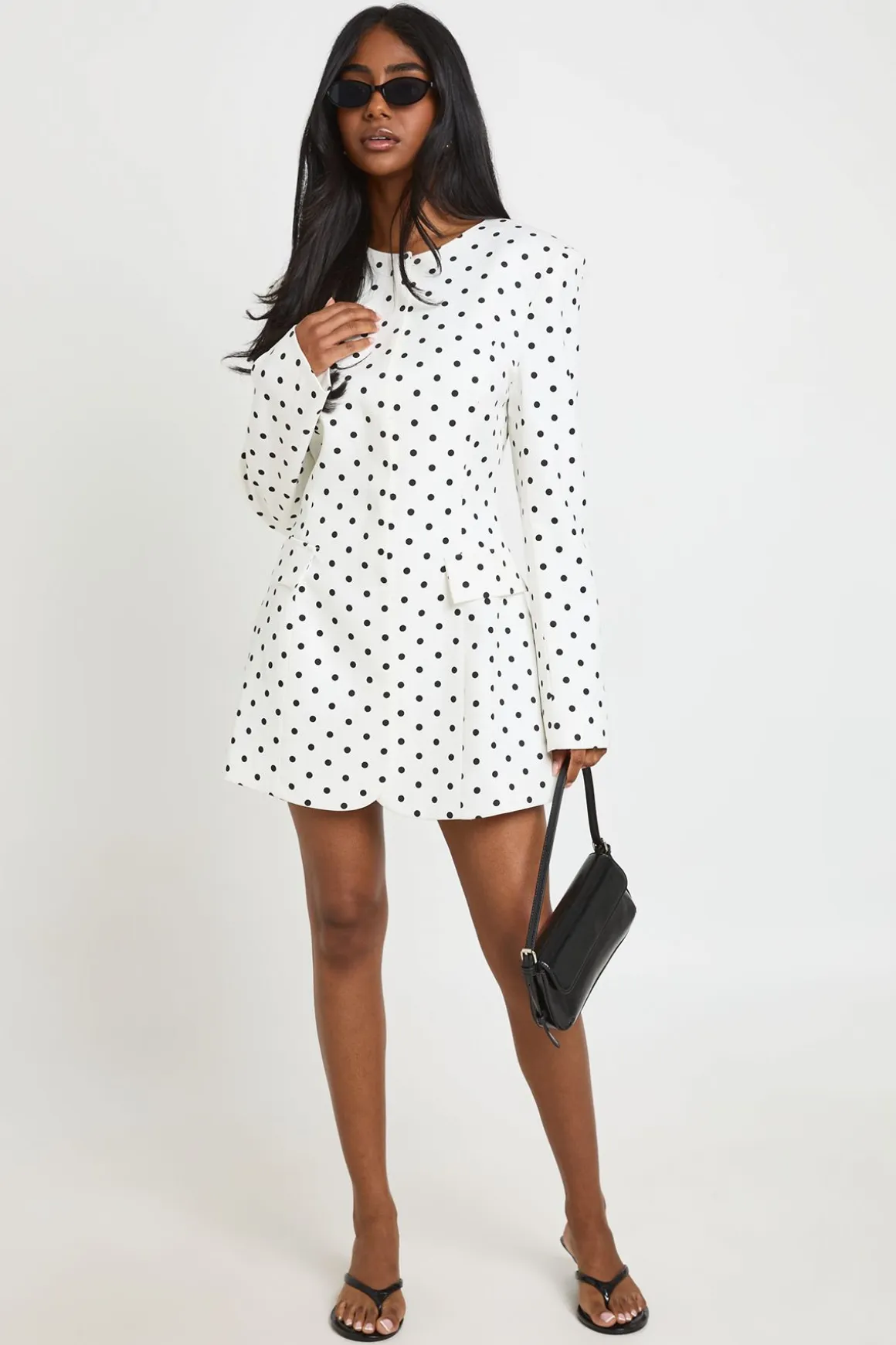Robe Blazer Cintrée À Pois