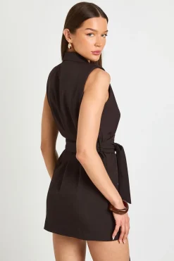 boohoo Robe Blazer Cintrée Sans Manches Avec Ceinture Obi Nouée À La Taille<Femme Tailleurs|Looks Chocolat