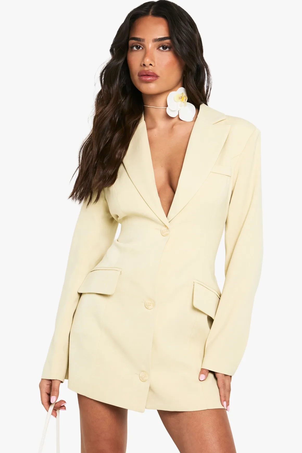 Robe Blazer Cintrée À Taille Marquée Coupe Ajustée Petite