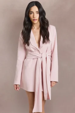 boohoo Robe Blazer Cintrée À Taille Nouée Obi<Femme Tailleurs|Robes À Manches Longues