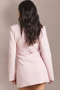 boohoo Robe Blazer Cintrée À Taille Nouée Obi<Femme Tailleurs|Robes À Manches Longues