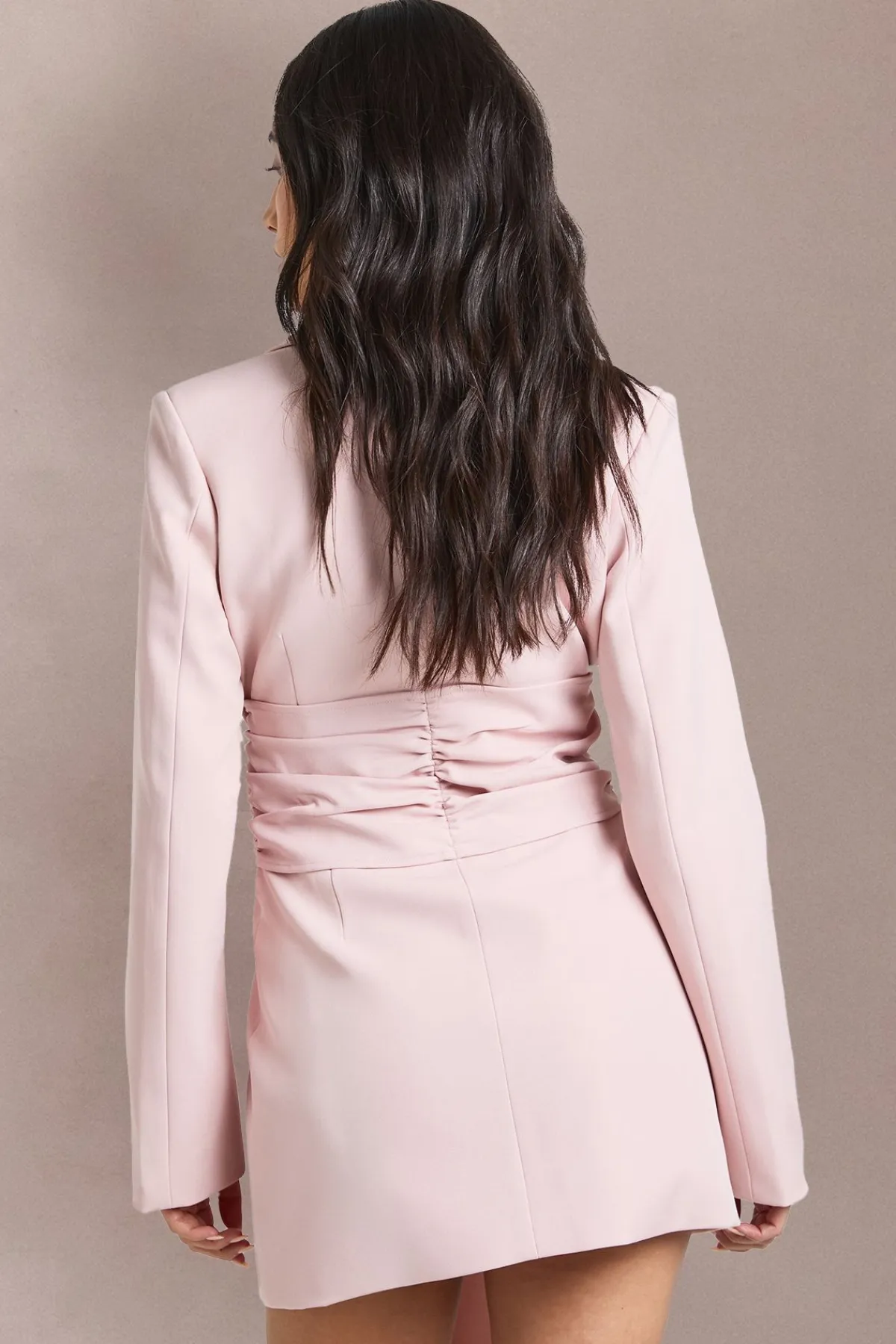 boohoo Robe Blazer Cintrée À Taille Nouée Obi<Femme Tailleurs|Robes À Manches Longues