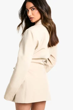boohoo Robe Blazer Courte À Lacets Sur Les Côtés<Femme Tailleurs|Satin Et Dentelle