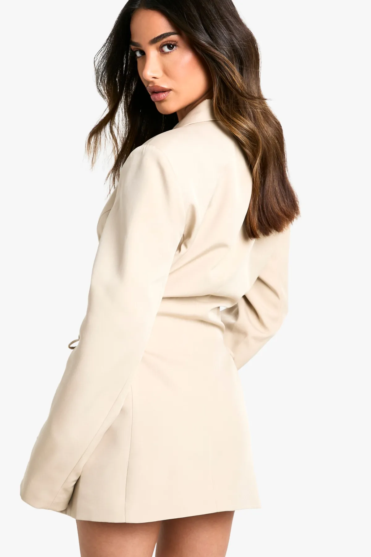boohoo Robe Blazer Courte À Lacets Sur Les Côtés<Femme Tailleurs|Satin Et Dentelle