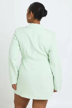 boohoo Robe Blazer Drapée Devant Grande Taille<Femme Tailleurs|Robes À Manches Longues