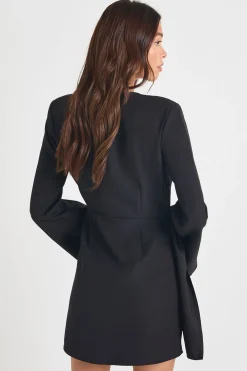 boohoo Robe Blazer Drapée Sans Col Avec Ceinture À Nouer<Femme Tailleurs|Robes À Manches Longues